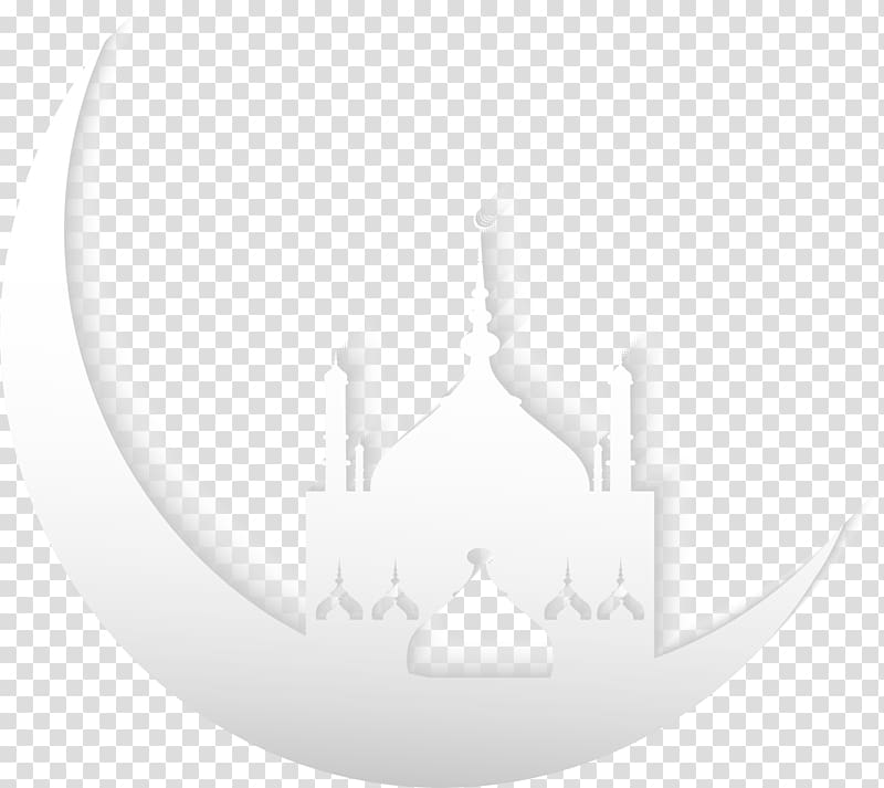 Ramadan Kareem greeting, White Black Pattern, Eid al Fitr white moon Church transparent background PNG clipart