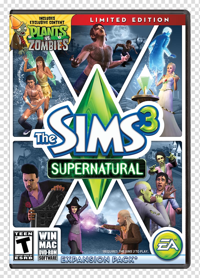 The Sims 3: Supernatural The Sims 3: Pets The Sims 3: Late Night The Sims 3: Seasons The Sims 3: Showtime, Electronic Arts transparent background PNG clipart