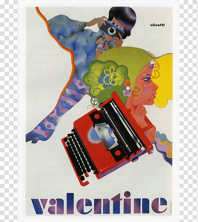 Poster Olivetti Valentine Typewriter Advertising, design transparent background PNG clipart