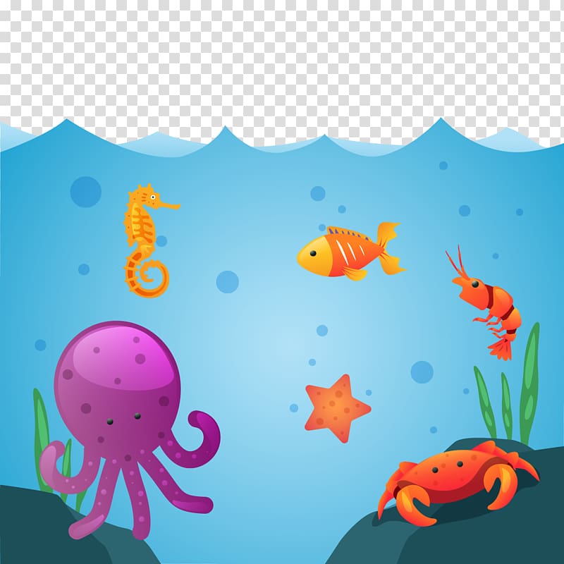 Euclidean Ocean Aquatic animal Marine habitats, SeaWorld transparent background PNG clipart