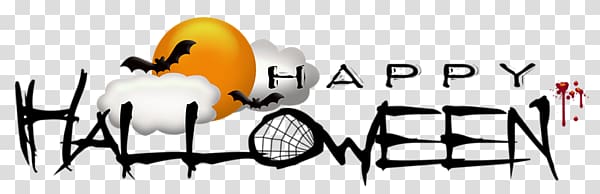 happy halloween english words transparent background PNG clipart