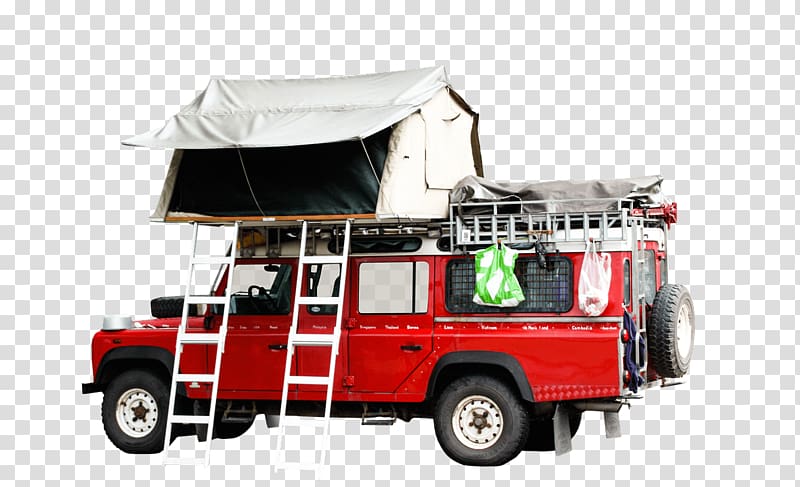 red and black car, Tent Camper Van transparent background PNG clipart