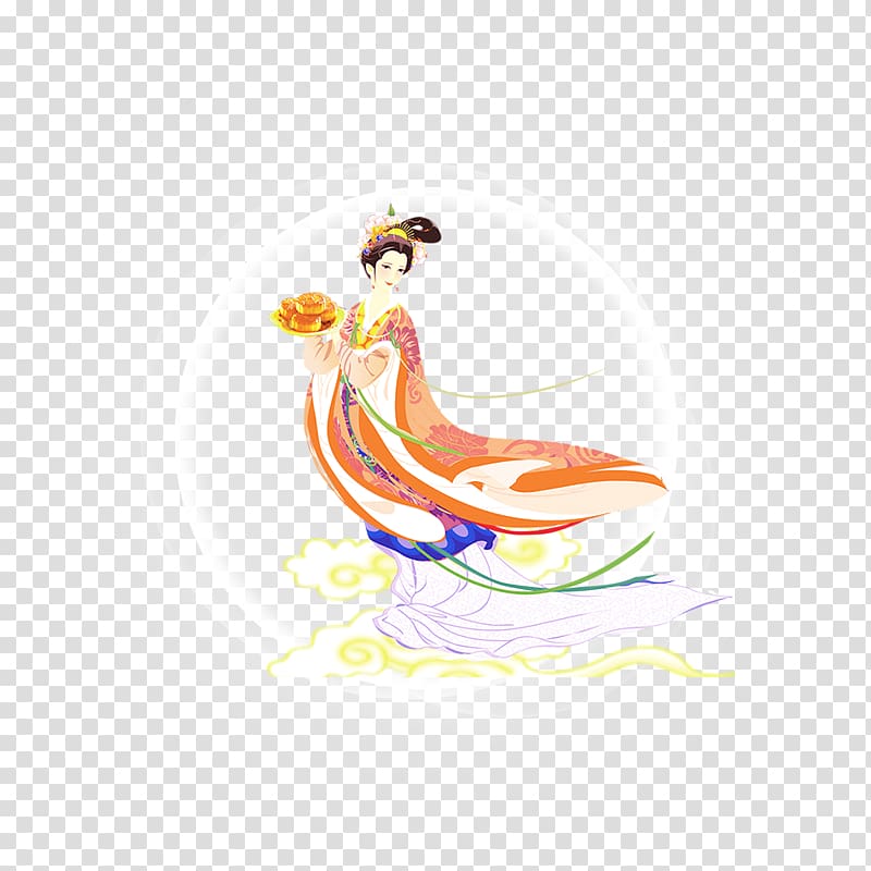 Mooncake Mid-Autumn Festival Change Banner Moon rabbit, Goddess of the moon transparent background PNG clipart