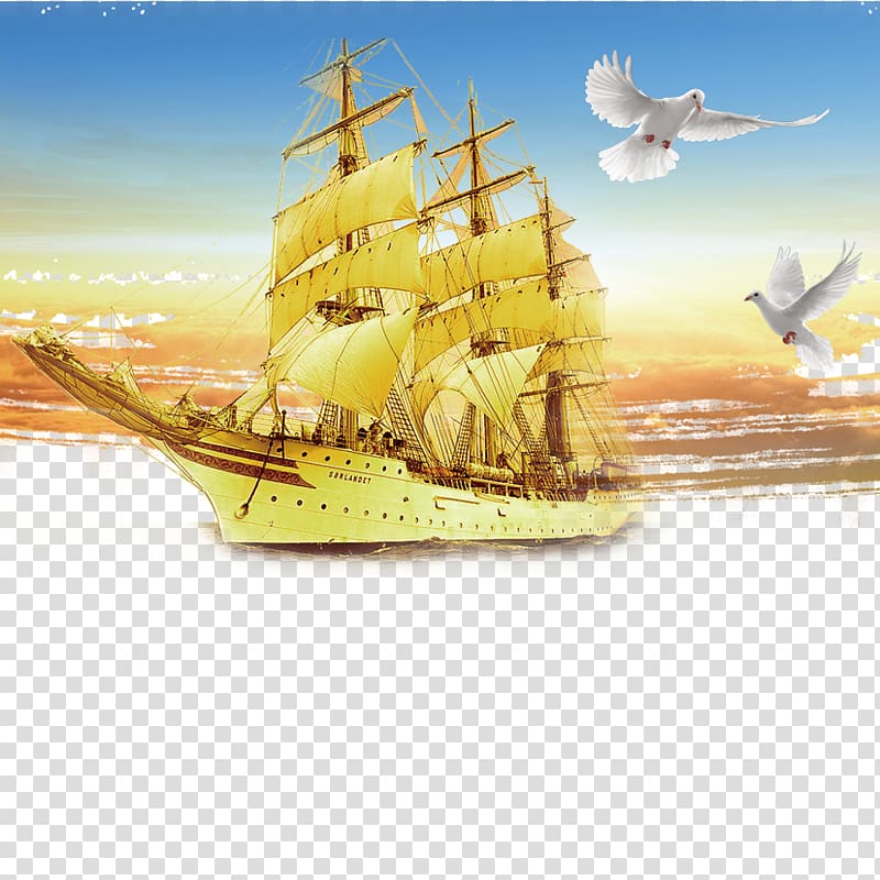 Sailing ship , Smooth sailing transparent background PNG clipart
