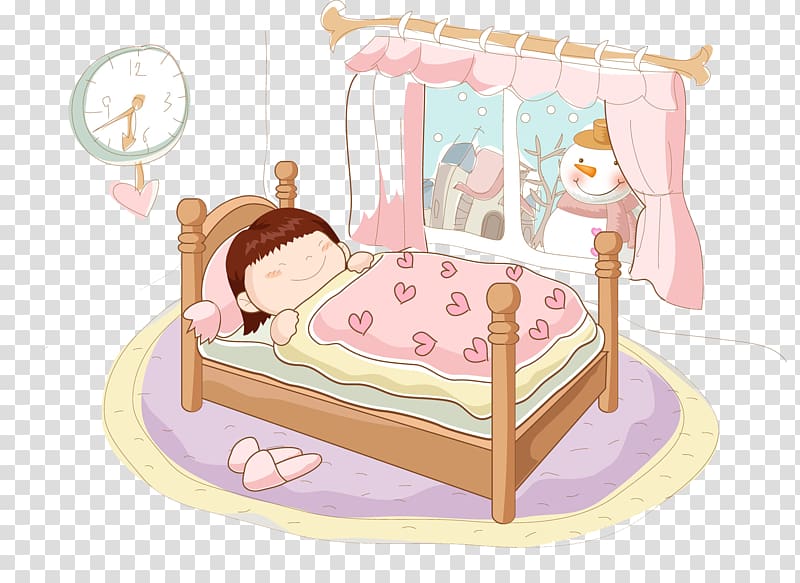 Sleep Winter Child Infant bed, Children who sleep in winter transparent background PNG clipart