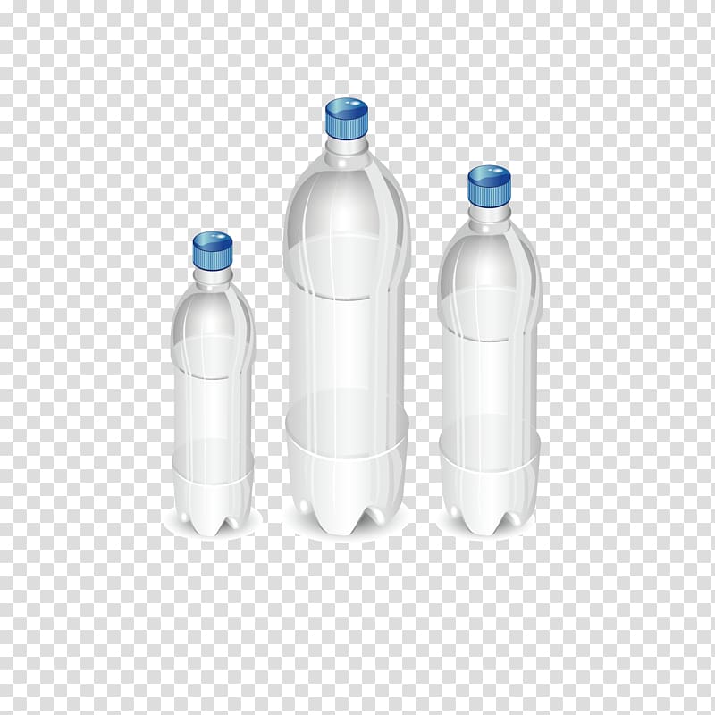 three plastic bottle illustration, Plastic bottle Water bottle , size bottle transparent background PNG clipart