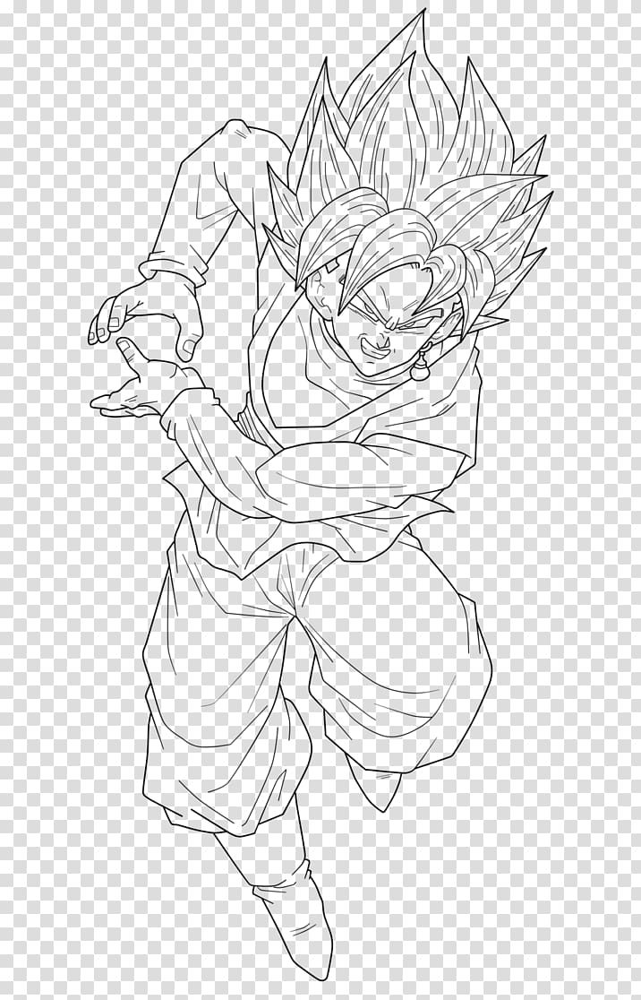 Goku Black Gohan Vegeta Goten, Lineart transparent background PNG clipart