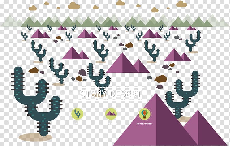 Purple Mountain Euclidean Illustration, Purple mountain cactus transparent background PNG clipart