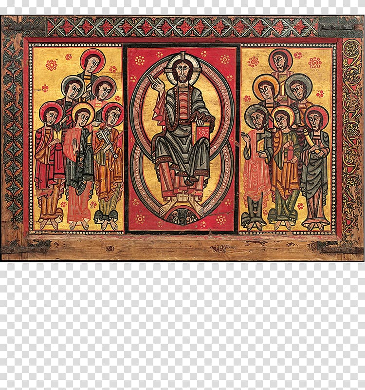 Altar frontal from La Seu d'Urgell or of The Apostles Palau Nacional Middle Ages Romanesque art Painting, painting transparent background PNG clipart