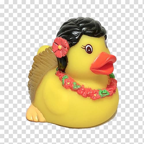 Rubber duck Natural rubber Yellow Grass skirt, duck transparent background PNG clipart