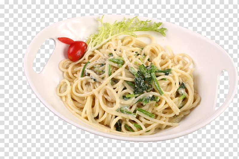 Spaghetti aglio e olio Chow mein Lo mein Spaghetti alle vongole Chinese noodles, features ramen salad transparent background PNG clipart