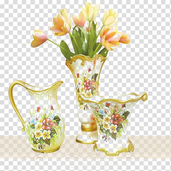 Floral design Vase Crock, Vases of various shapes transparent background PNG clipart