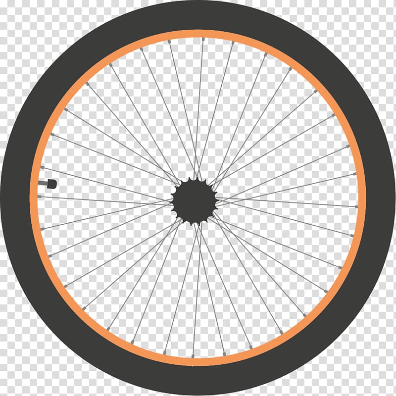 orange bicycle wheel and black tire illustration, Bicycle Wheels Bicycle Tires BMX bike, wheel transparent background PNG clipart