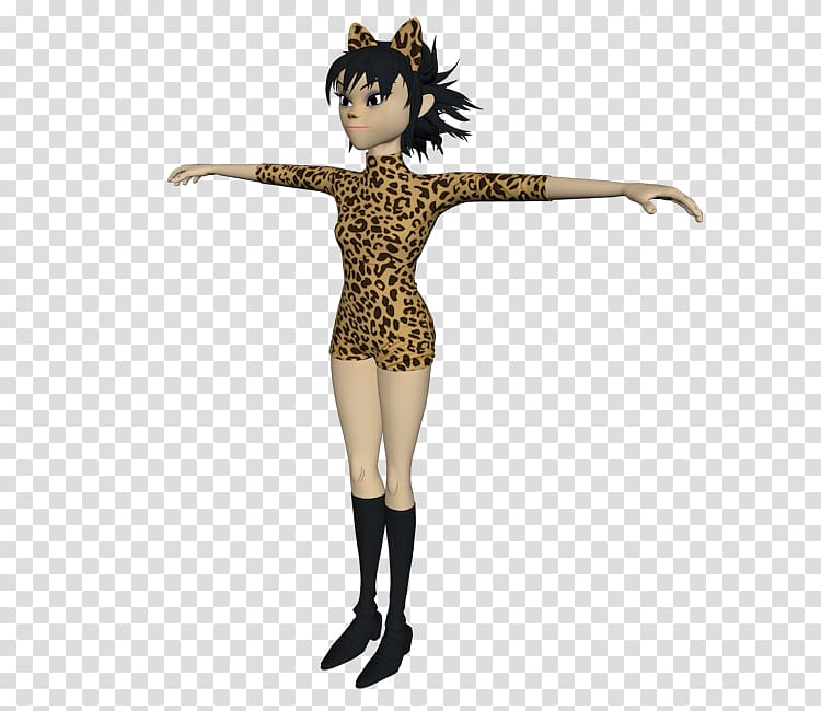 2-D Cyborg Noodle Gorillaz , t-pose transparent background PNG clipart