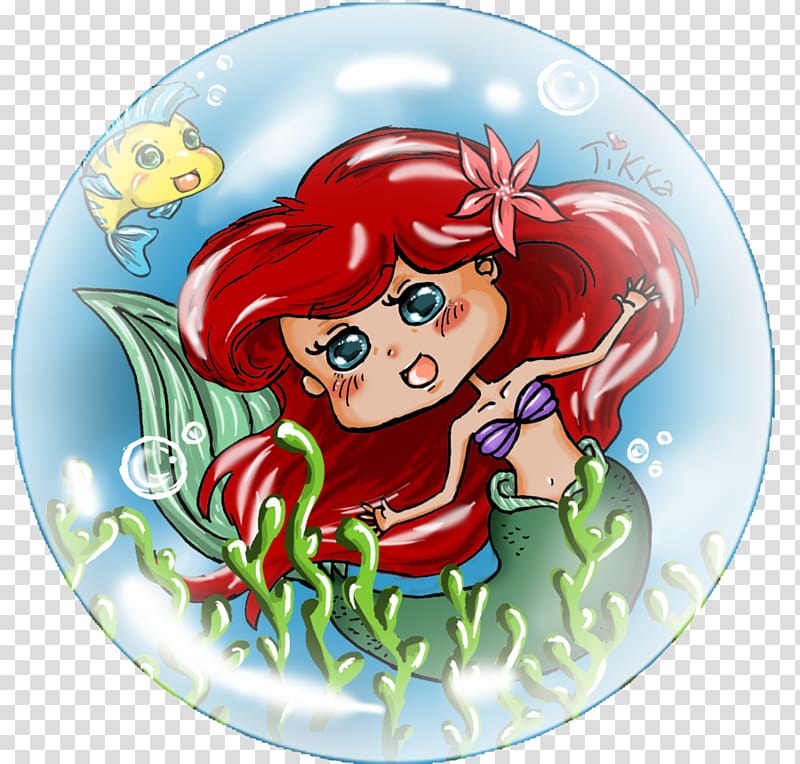 Cartoon Mermaid, under the sea transparent background PNG clipart
