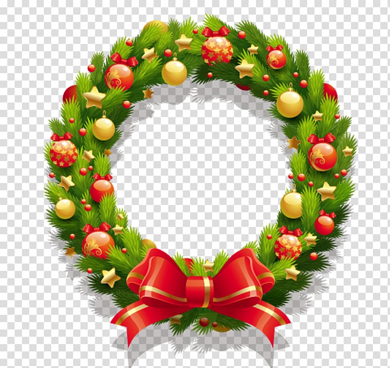 Wreath Christmas , Christmas wreath transparent background PNG clipart