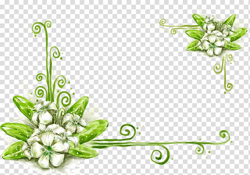 Desktop Green , hand-painted floral icon transparent background PNG clipart