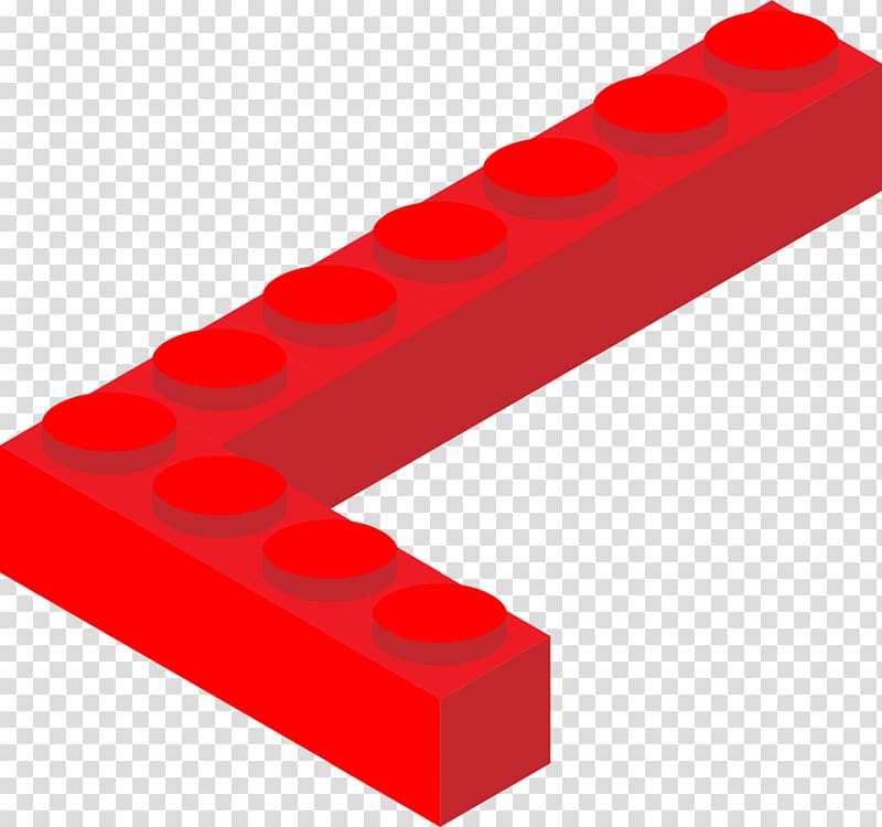 L-shape red block, Lego Letter L transparent background PNG clipart
