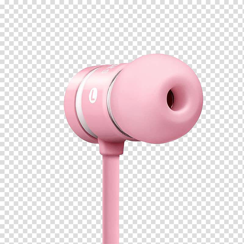Headphones Pink Beats Electronics Loudspeaker Apple earbuds, Single pink headphones transparent background PNG clipart