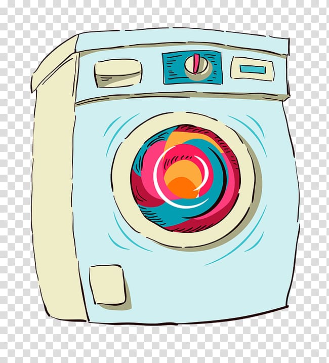 white and blue front-load clothes dryer, Cleaning Drawing Cartoon, washing machine transparent background PNG clipart