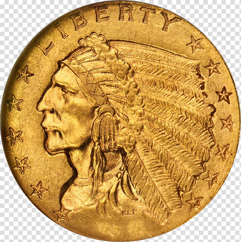 Gold coin Indian Head gold pieces Half eagle American Gold Eagle, coins transparent background PNG clipart