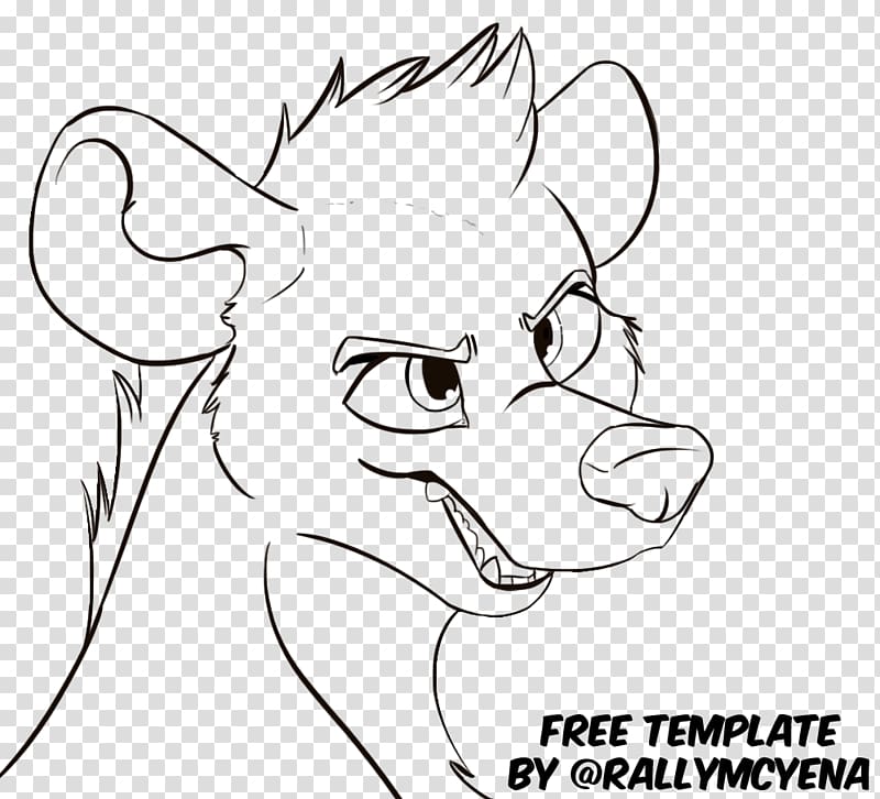 Line art Whiskers Hyena Furry fandom Drawing, Thing 1 thing 2 transparent background PNG clipart