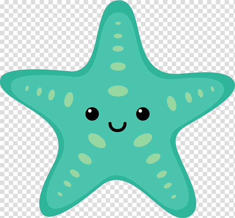green starfish illustration, Aquatic animal Deep sea creature , Beach Animals transparent background PNG clipart