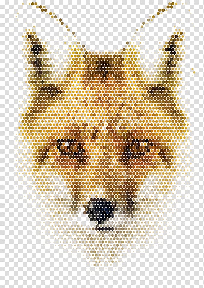Animal Pixel Illustration, Mosaic Fox transparent background PNG clipart