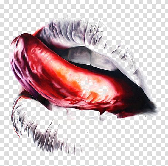 painting of tongue, Artist Drawing Painting Illustration, Lips transparent background PNG clipart