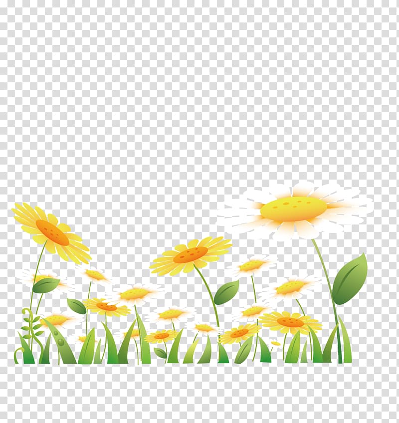 Weeping willow Common sunflower Cartoon, Cartoon painted sunflowers transparent background PNG clipart