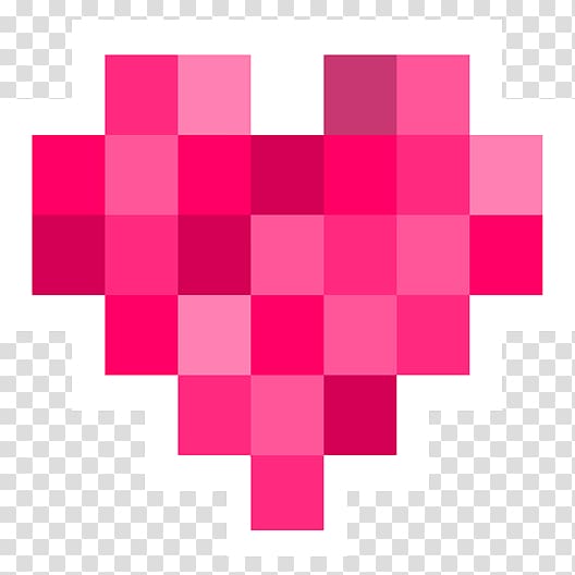 Pixel 2 Sticker Redbubble Heart, pixel transparent background PNG clipart