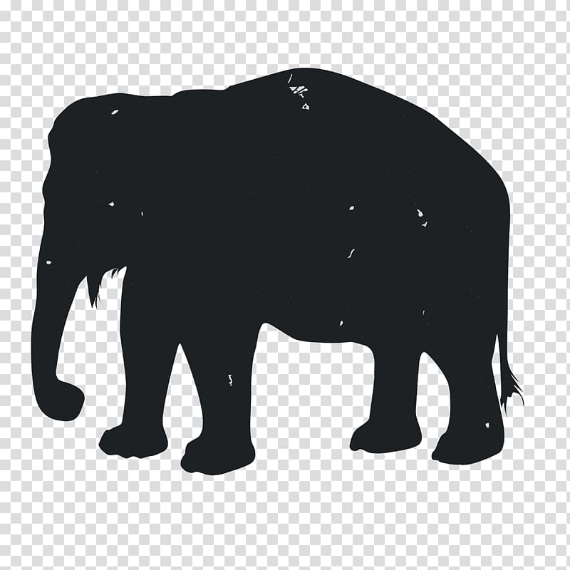 African elephant Silhouette Indian elephant Animal, Animal Silhouettes transparent background PNG clipart