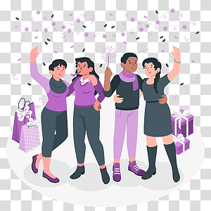 illustration, Festivities, celebration, drink, party, event, together, people, fun, friends transparent background PNG clipart thumbnail