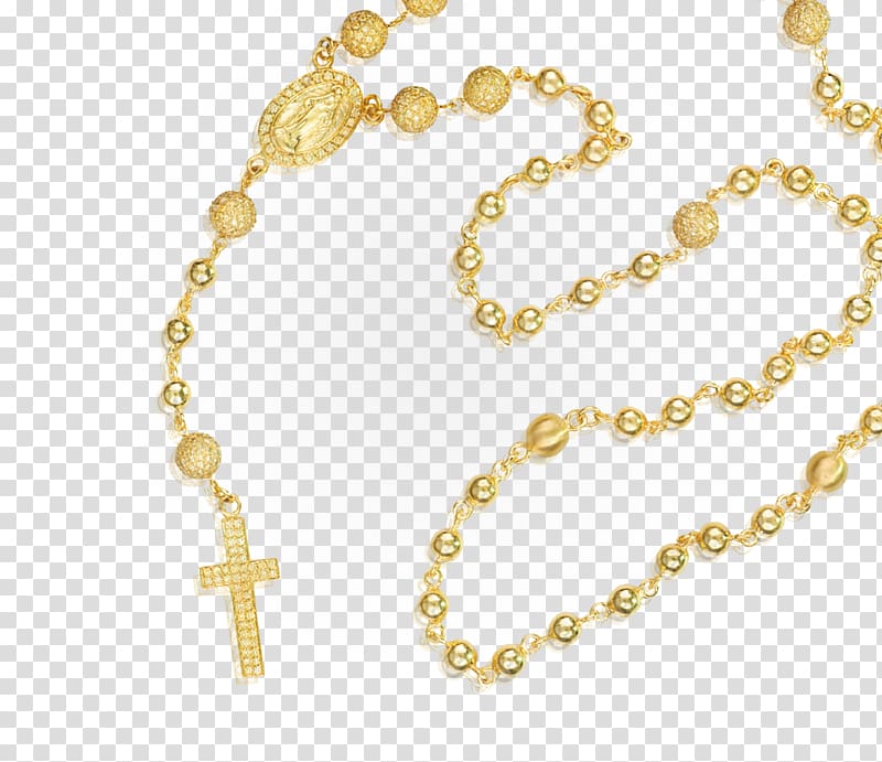 Rosary Jewellery Necklace Bracelet Ring, gold chain transparent background PNG clipart