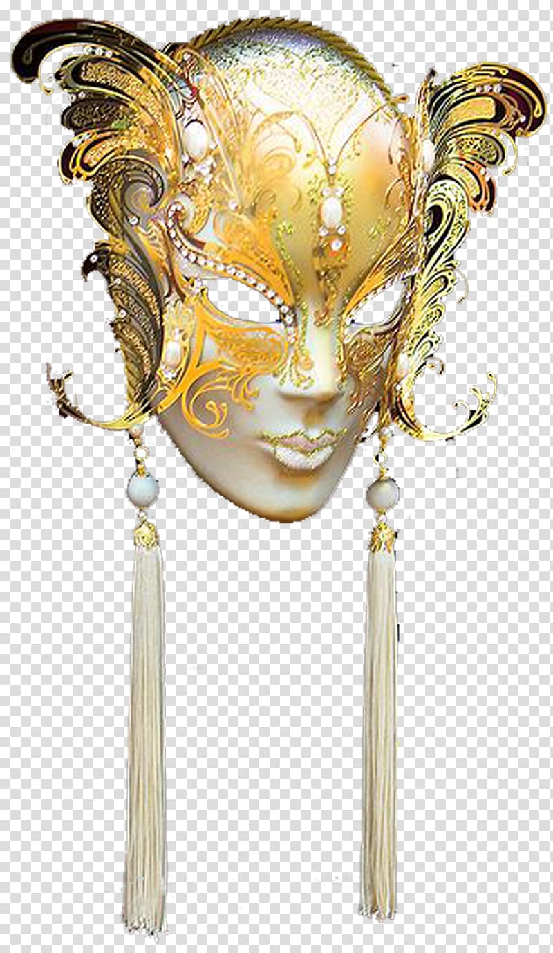 white and brown masquerade mask, Mask Carnival Masquerade ball, Dance mask transparent background PNG clipart