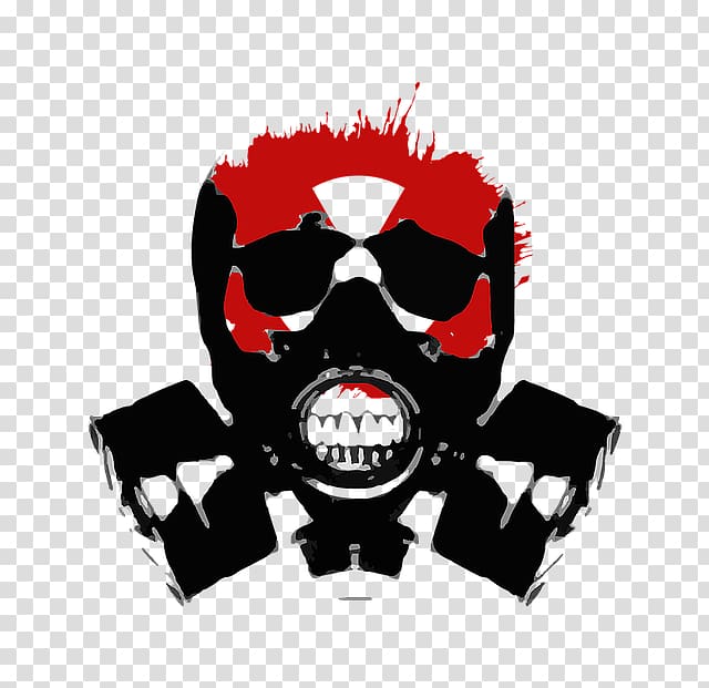 Gas mask Skull T-shirt , Isolated transparent background PNG clipart
