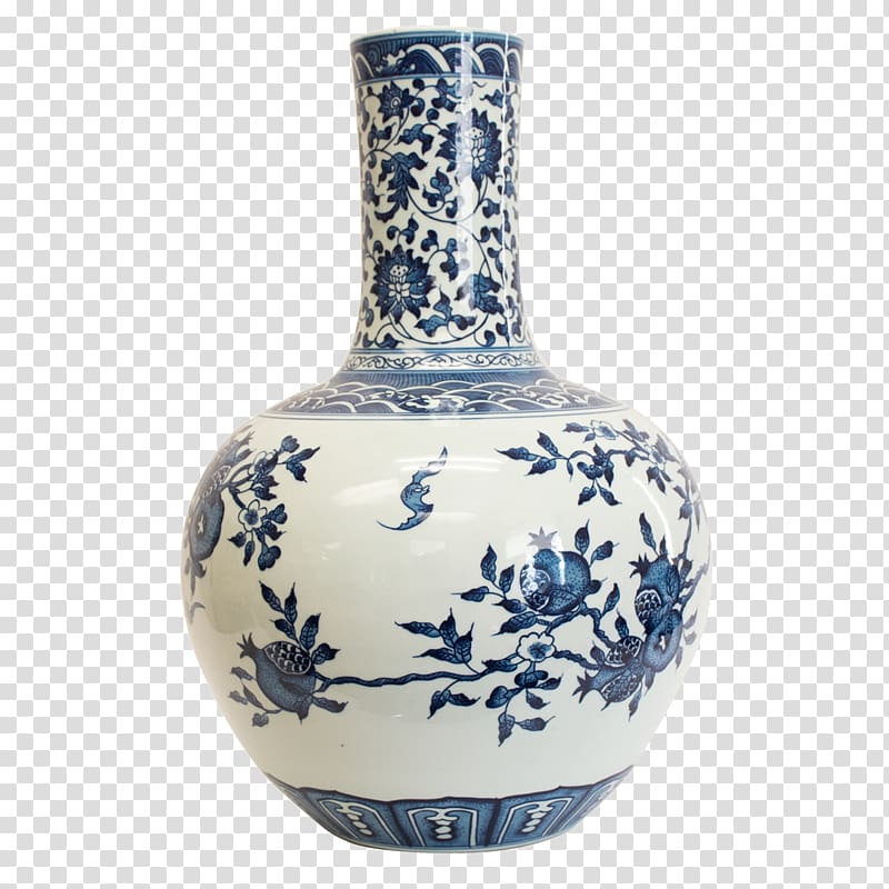 Blue and white pottery Vase Ceramic Cobalt blue Porcelain, vase transparent background PNG clipart