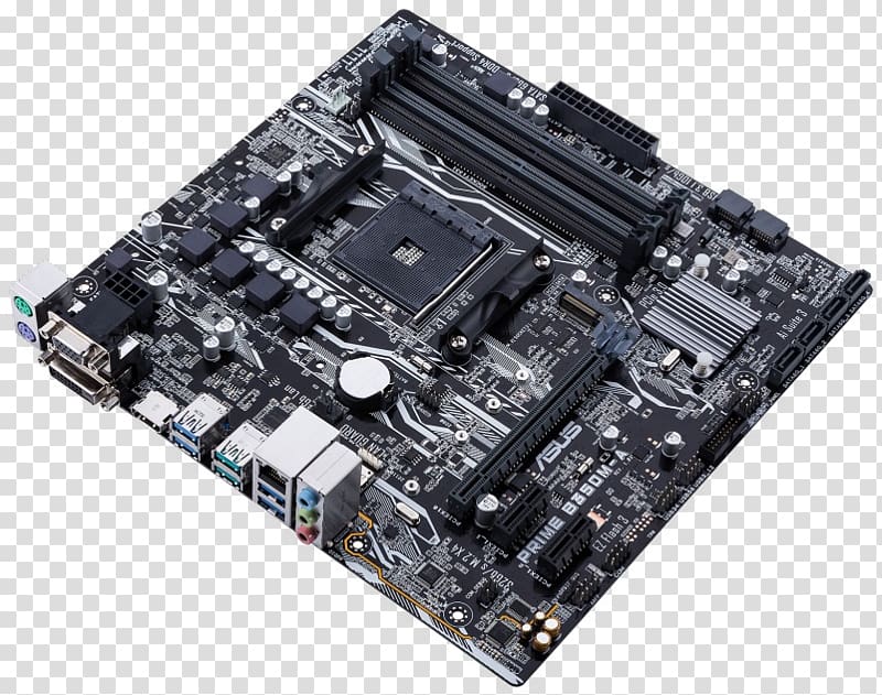 Socket AM4 microATX Motherboard ASUS PRIME B350M-A DDR4 SDRAM, others transparent background PNG clipart