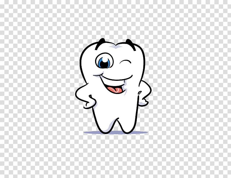 Tooth Cartoon Mouth Illustration, Painted white teeth transparent background PNG clipart
