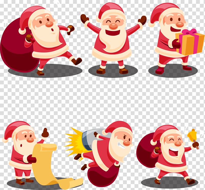 Christmas ornament Gift , Cartoon Santa Claus giving gifts grandfather transparent background PNG clipart