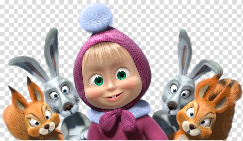 Disney girl with rabbits illustration, Masha and the Bear, masha transparent background PNG clipart
