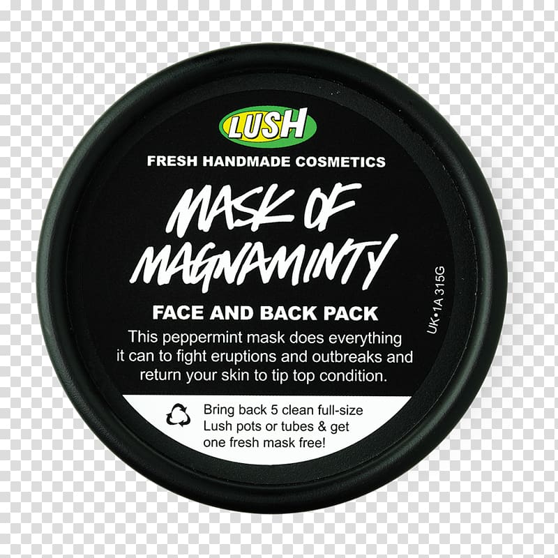 LUSH Mask of Magnaminty Face Exfoliation, cosmetic mask transparent background PNG clipart