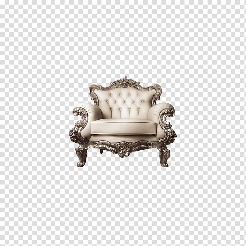 tufted white leather wing armchair , Eames Lounge Chair Upholstery Wing chair Couch, White sofa transparent background PNG clipart
