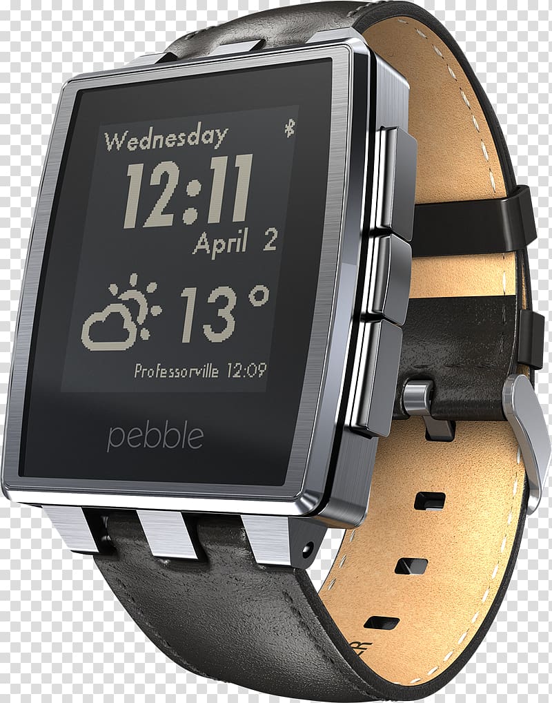Pebble Time Pebble STEEL Smartwatch Brushed metal, watch transparent background PNG clipart