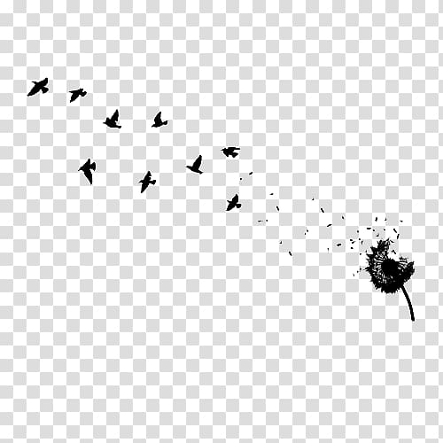 Tattoo artist Dandelion Flash Abziehtattoo, birds and flowers transparent background PNG clipart
