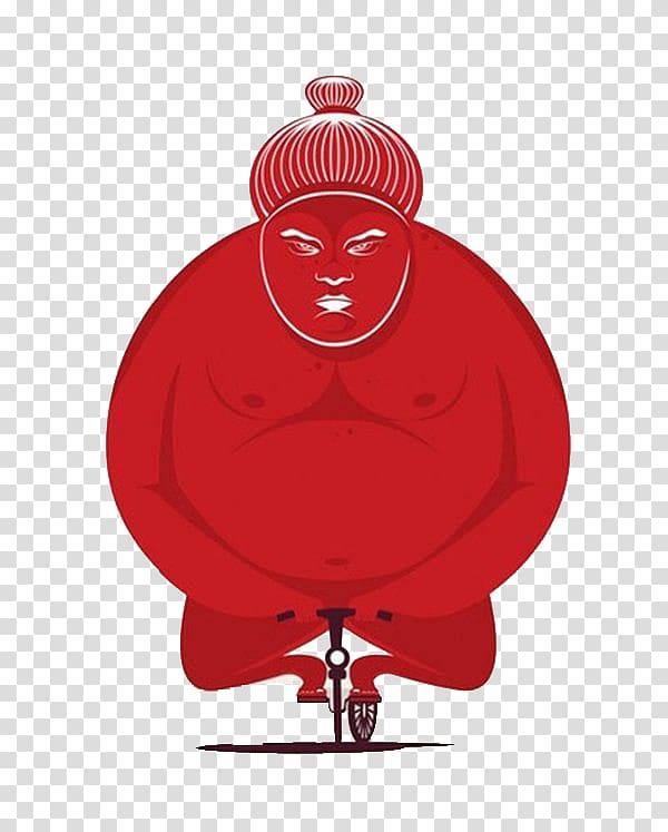 Sumo Poster Illustration, Red Sumo Illustrator transparent background PNG clipart