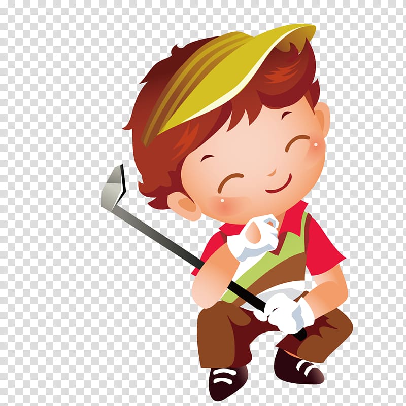 Golf Icon, Playing golf boy transparent background PNG clipart