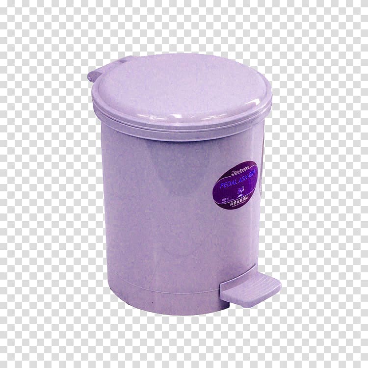 Waste container Plastic, Purple trash can transparent background PNG clipart