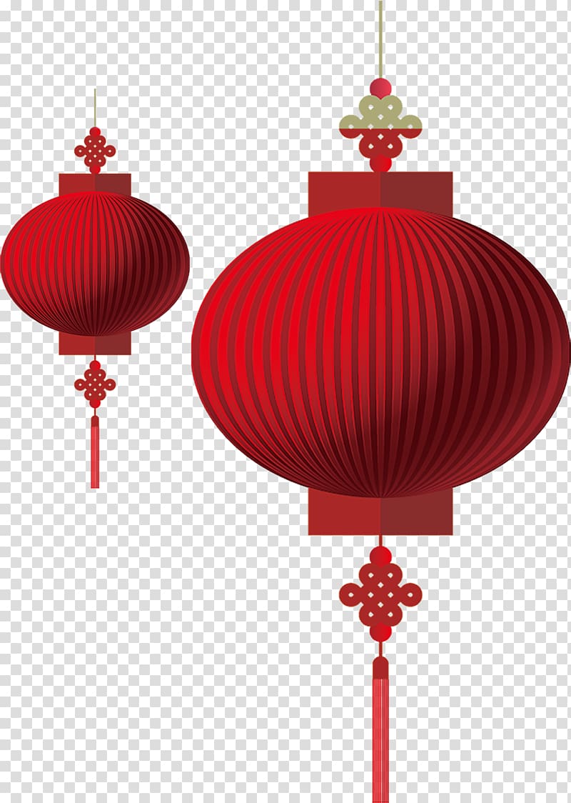 Lantern Chinese New Year, Chinese New Year festive red lanterns transparent background PNG clipart