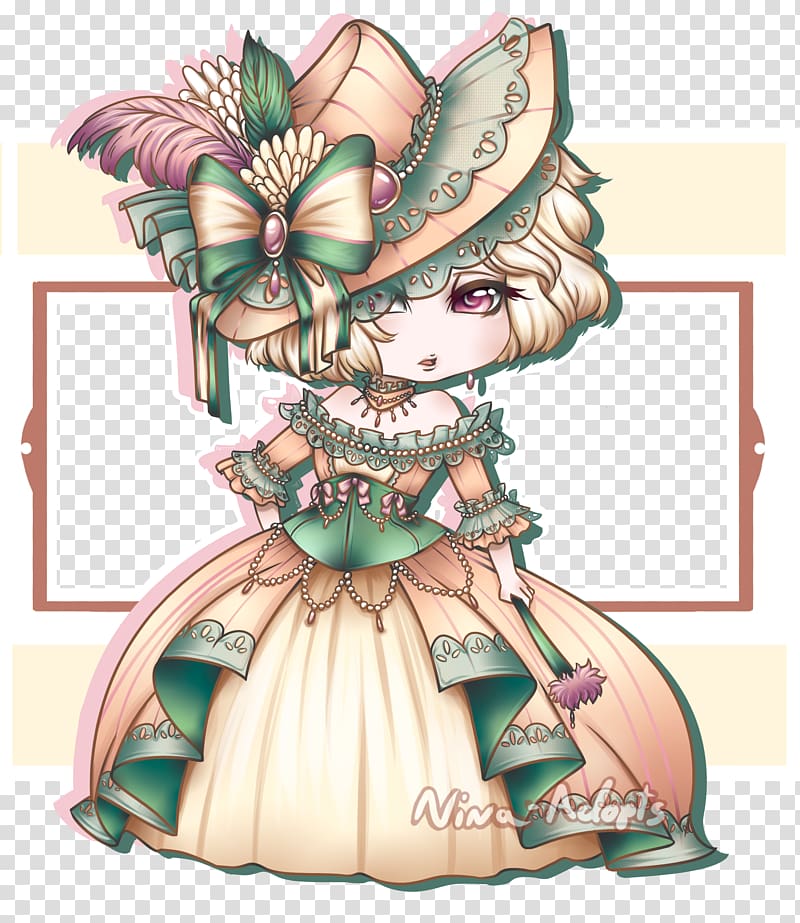 Costume design Fairy Flower Figurine, Rococo painting transparent background PNG clipart